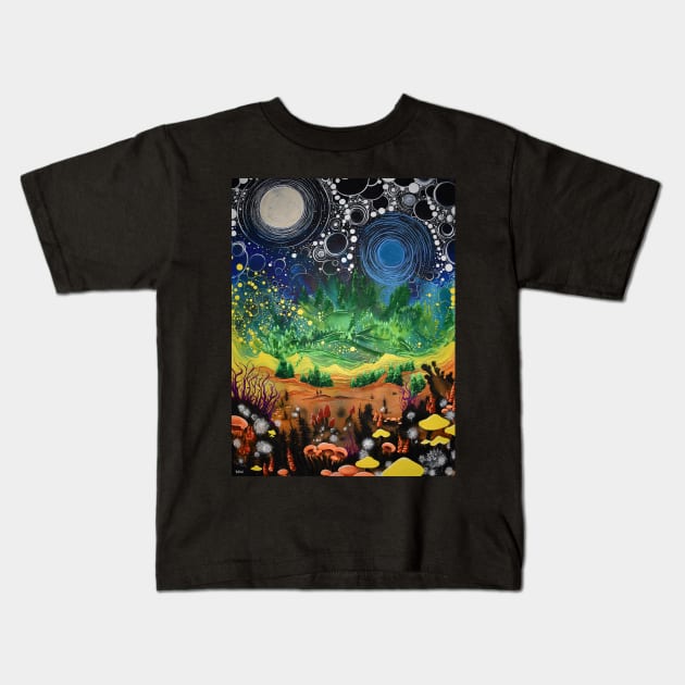 Particle Perpetuation Kids T-Shirt by Hooloovoo Art